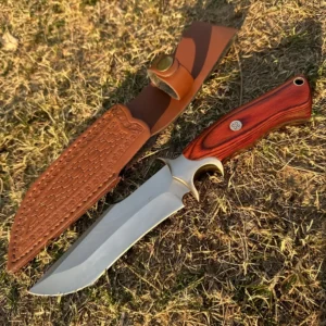 Outdoor camping fixed blade knife, wilderness exploration, integrated spine, self-defense knife, hunting, camping, hunting