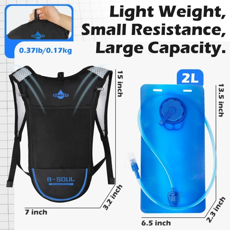 Hydration Backpack – Lightweight Outdoor Running, Hiking & Cycling Pack - Image 3