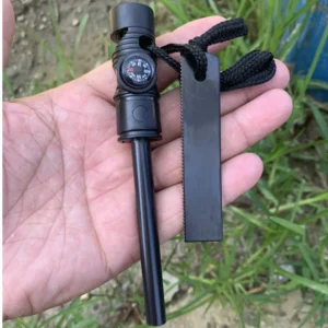 Outdoor Compass Fire Starter – Magnesium Rod Survival Ignition Tool