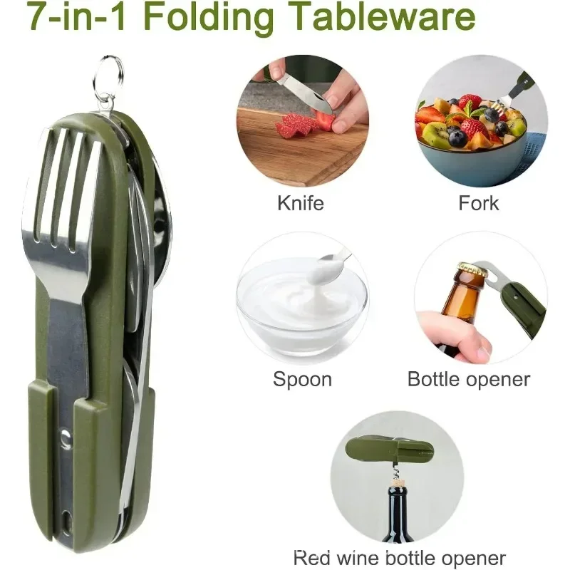 7-in-1 Camping Utensil Tool – Compact Outdoor Dinnerware Set - Image 2