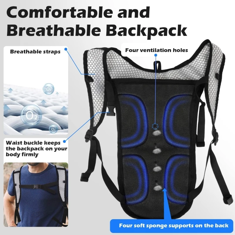 Hydration Backpack – Lightweight Outdoor Running, Hiking & Cycling Pack - Image 4