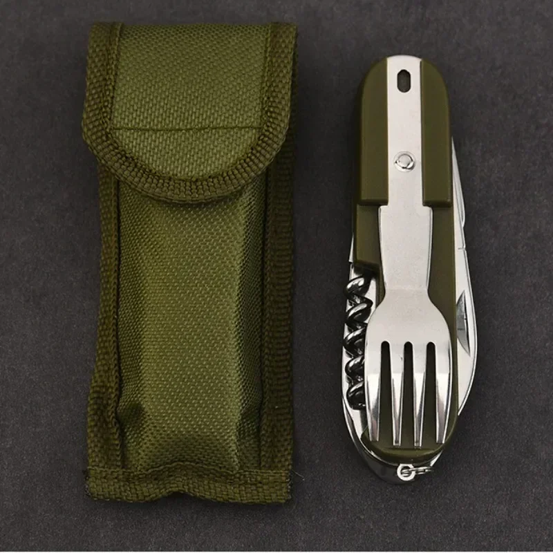 7-in-1 Camping Utensil Tool – Compact Outdoor Dinnerware Set
