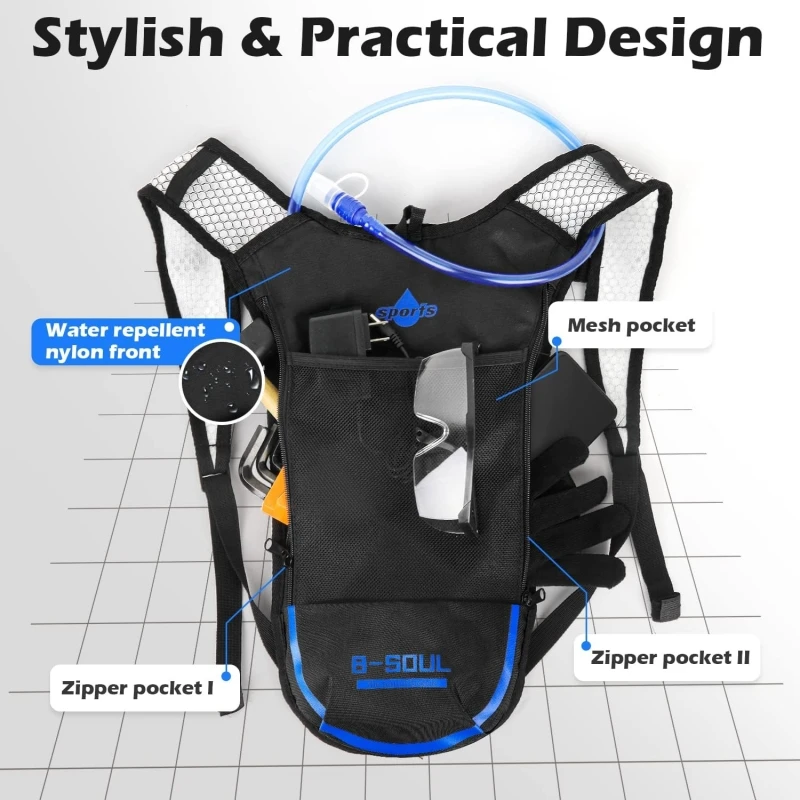 Hydration Backpack – Lightweight Outdoor Running, Hiking & Cycling Pack - Image 6