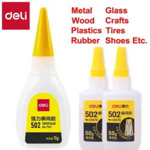 Deli 502 Super Glue Professional Strong Fast Instant Adhesive Cyanoacrylate Hardware Metal Cars Wood Craft Hobby Seconds Bond