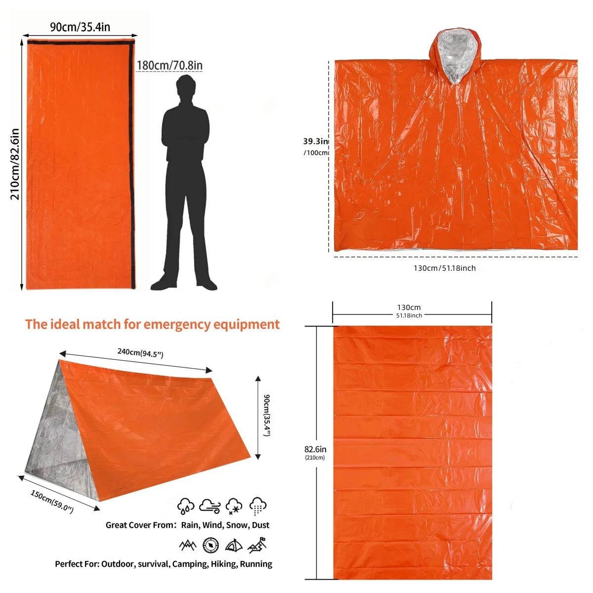 4-Pack Emergency Rain Ponchos – Compact Outdoor Weather Backup - Image 3