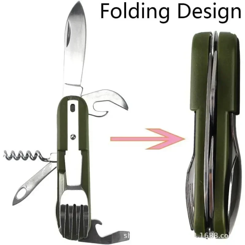 7-in-1 Camping Utensil Tool – Compact Outdoor Dinnerware Set - Image 4