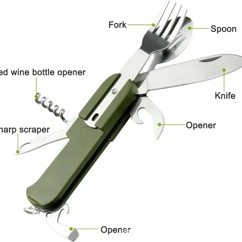 7-in-1 Camping Utensil Tool – Compact Outdoor Dinnerware Set - Image 3