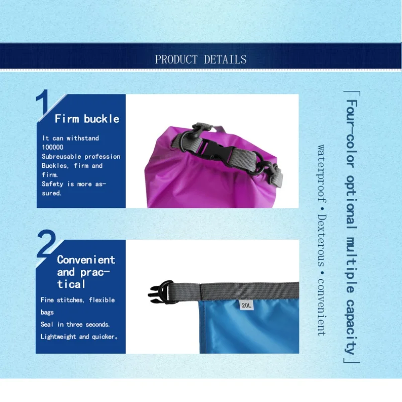 Waterproof Dry Bag – 5L / 10L / 20L / 40L / 70L Outdoor Water Storage - Image 3