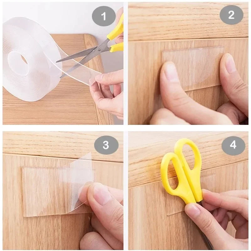 3M Nano Tape Double Sided Tape Transparent Reusable Waterproof Adhesive Tapes Cleanable Kitchen Bathroom Supplies Tapes - Image 5