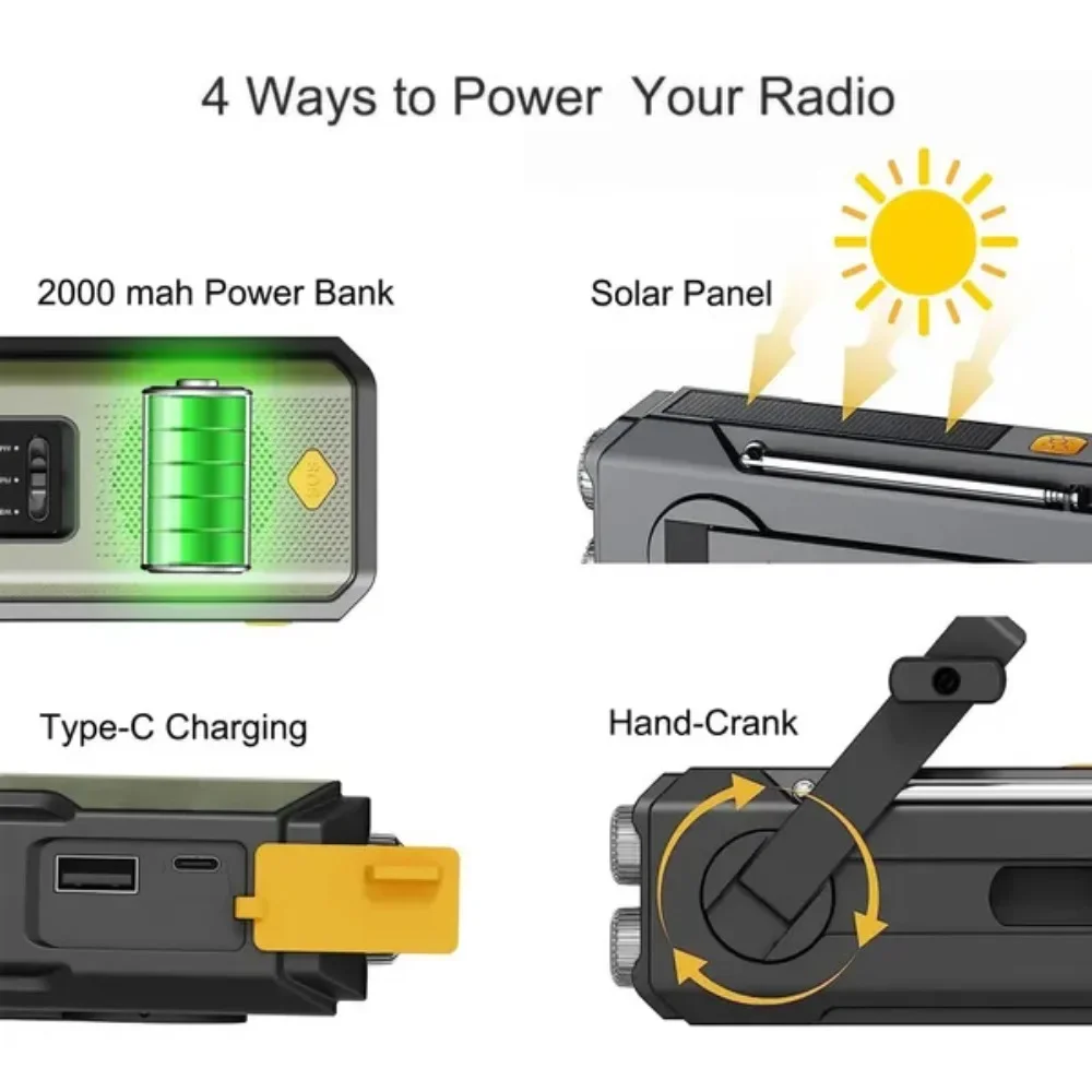 Solar Crank Emergency Radio – Flashlight, SOS Alarm & USB Backup Power - Image 3